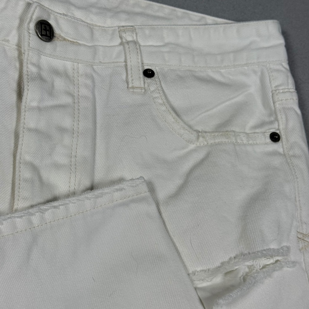 Ksubi Mens White Distressed Slim Fit Denim Jeans Size 33